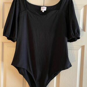 Hayden Black Ribbed Bodysuit